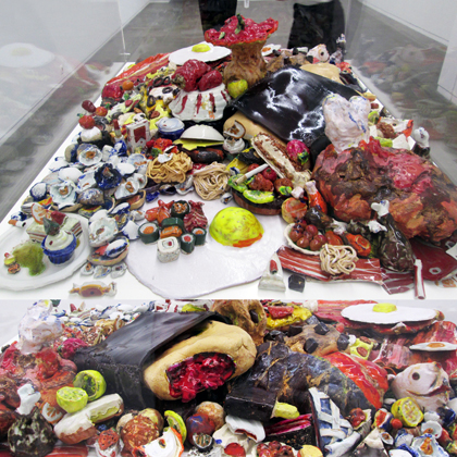 Scul Xxx - BEATRIZ ALBUQUERQUE - <strong>Ceramic Installation</strong>, 2019, Food Porn  XXX, Fernando Santos Gallery, Porto - Portugal.